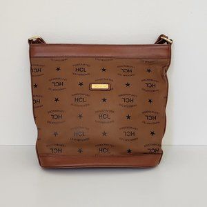 NEW HCL Cognac Genuine Leather Crossbody Bag